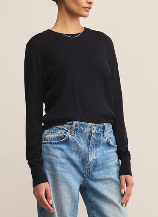 Z Supply Perfect Layer black sweater front 
view