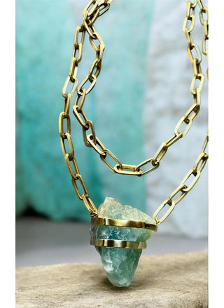 mola Green Fluorite Double Bronze Chain