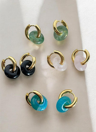 mola Black Onyx Donut Earrings 10256