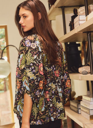 Bohemian Floral Peasant Blouse