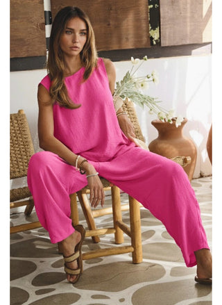 Kelly Elastic Waist Textured Pant