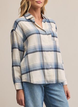 Z Supply Blue River Plaid Button Up