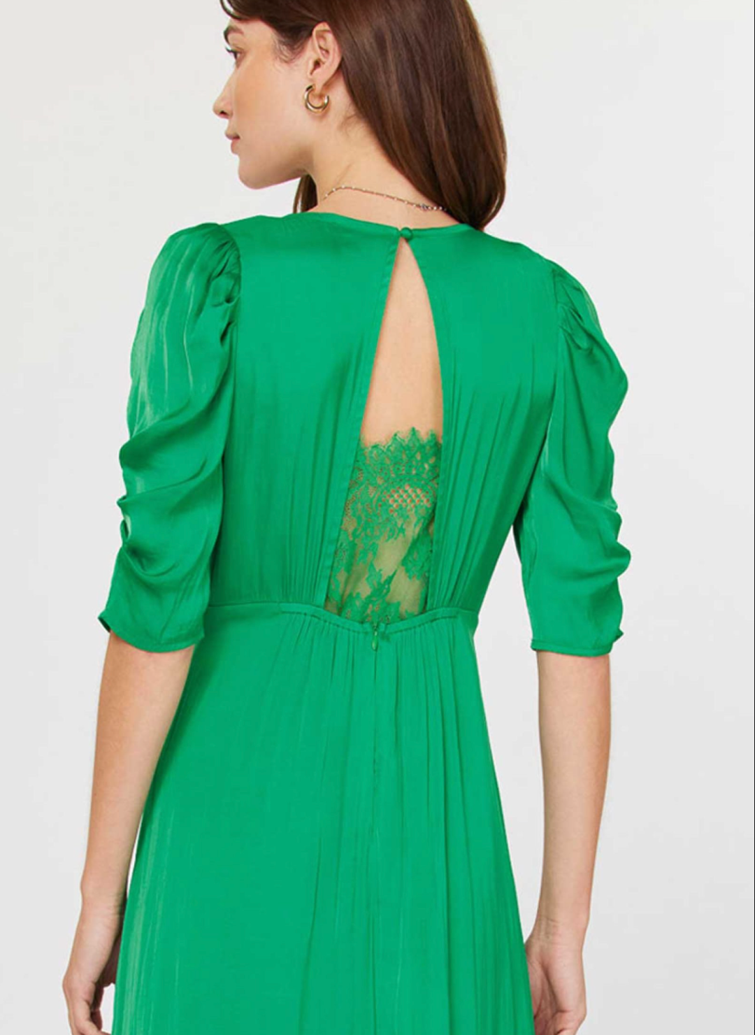 Current Air Valentina Ruched Sleeve Midi Dress