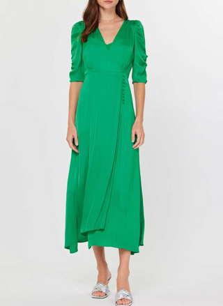 Current Air Valentina Ruched Sleeve Midi Dress