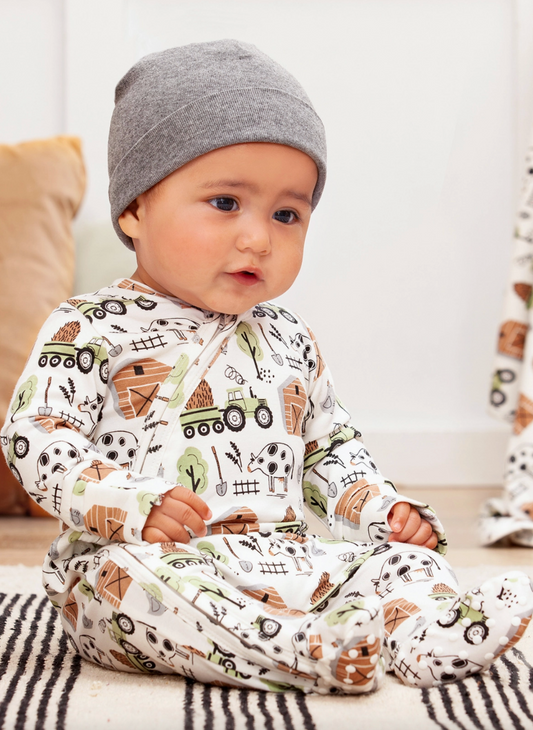 Barnyard Buddies Bamboo Zipper Romper