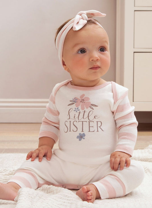 Little Sister Baby Girl Romper – Bamboo Cotton