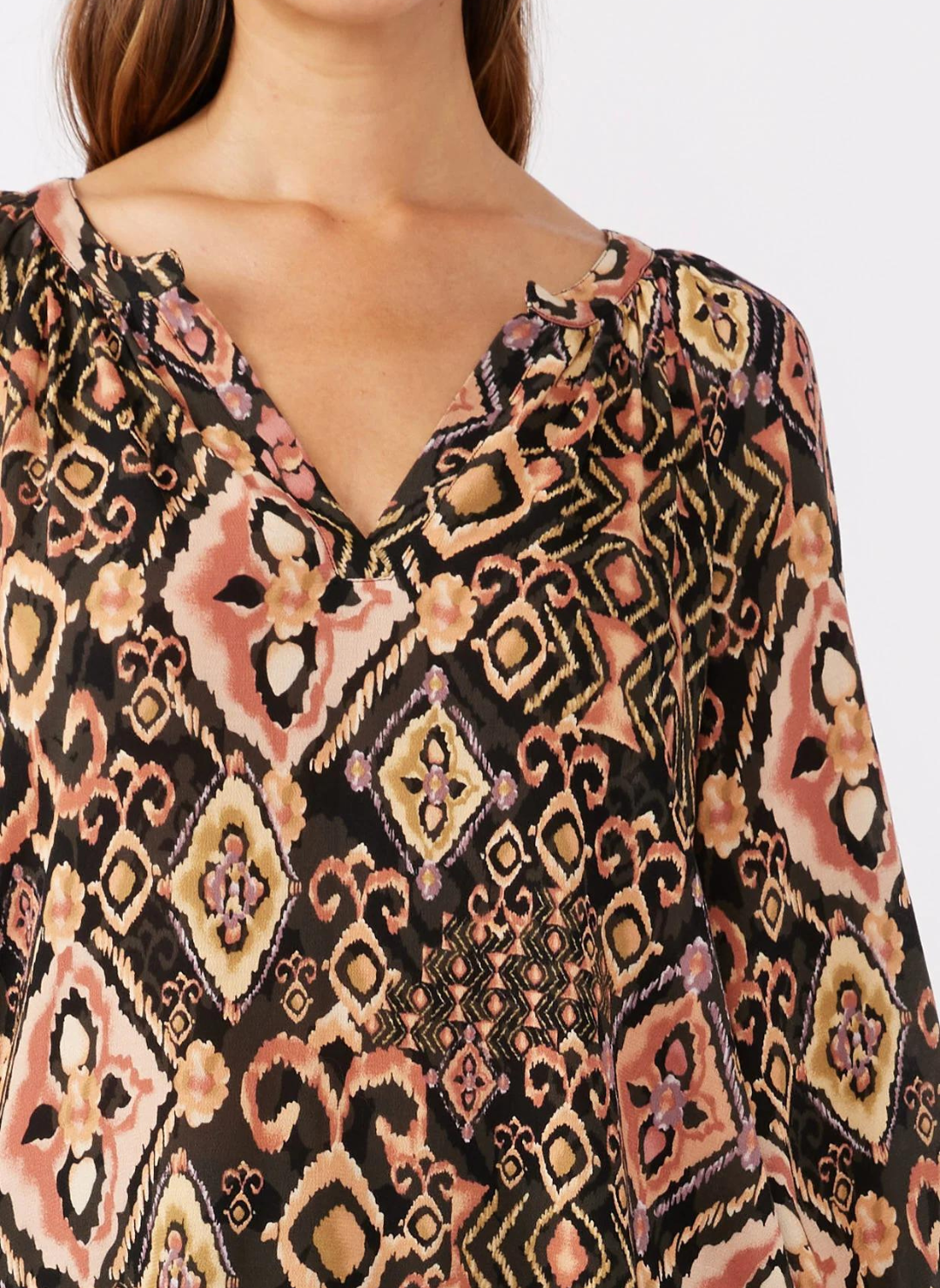 Lovestitch Arizona Ikat Long Sleeve Blouse