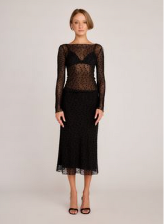 Sunday Ritual Polka Dot Whisper Midi Skirt