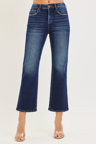 Risen Tummy Control High Rise Crop Bootcut Jeans